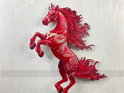 Tranh con ngựa treo trang trí Tết Bính Ngọ 2026 bằng Formex [Độc quyền - In sắc nét] C60cm FORM-TET-02